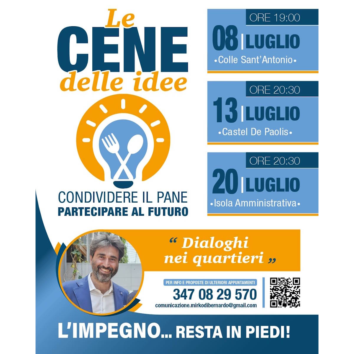 Grottaferrata, al via “Le Cene delle Idee”: Di Bernardo rilancia il confronto nei quartieri
